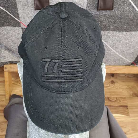 buy2get3rdFREE 77 USA Flag Adult Adjustable Hat Cap Black American Eagle - Picture 1 of 5